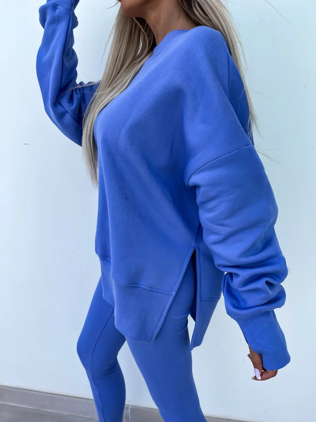 Women's Spring and Autumn Sports Hoodie Long Sleeve Solid Color Hoodie Casual Set Yoga Two Piece Set Outdoor Running Fitness Set