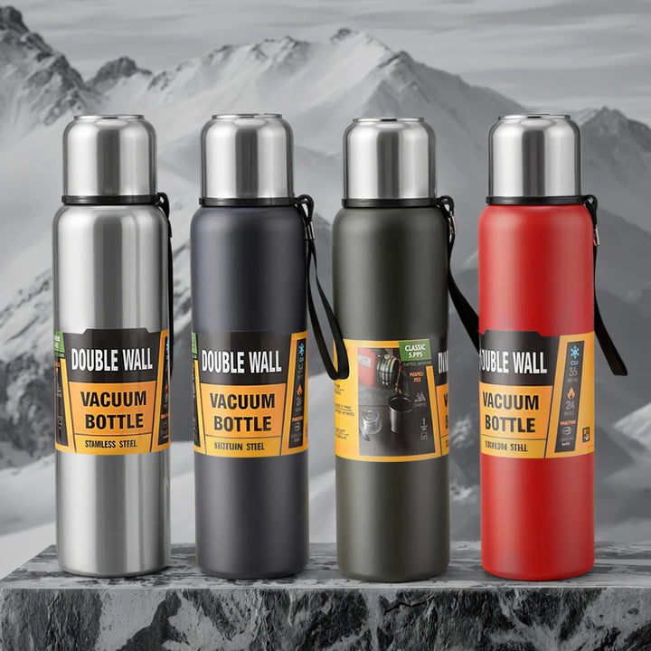 1PCS 50 Oz water bottle with lid, double vacuum insulated water bottle with carry rope, car travel large water bottle