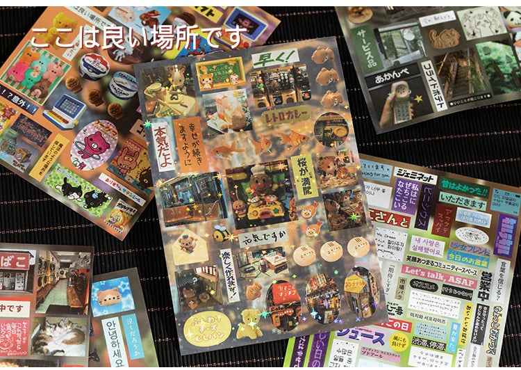 Mr. Paper 1Style 30Sheets/bag Retrospective Voice Cut Film Sticker Book Creative Handbook DIY Scrapbook Notebook Mugs Dairy Card