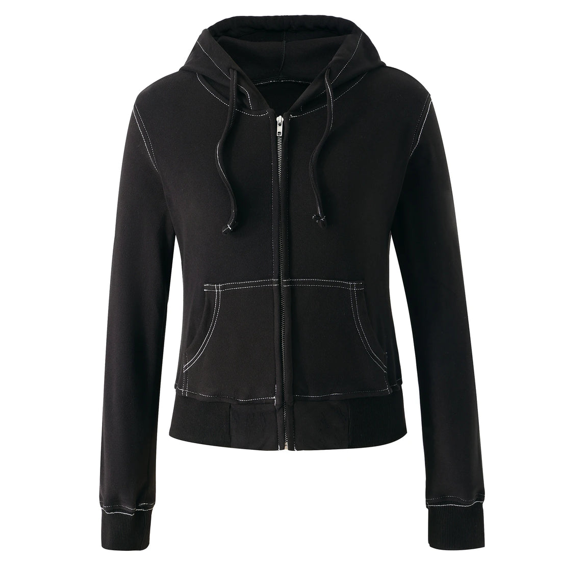 Women s Cozy Retro Hoodie with Unique Embroidered Details and Stylish Zipper Closure for a Chic Casual Look