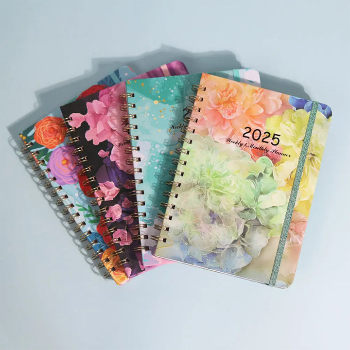 2025 A5 Notebook with Monthly Tabs Weekly Planner Notebook Calendar Planner for Office School