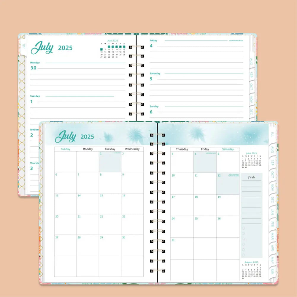 2025 A5 Notebook with Monthly Tabs Weekly Planner Notebook Calendar Planner for Office School