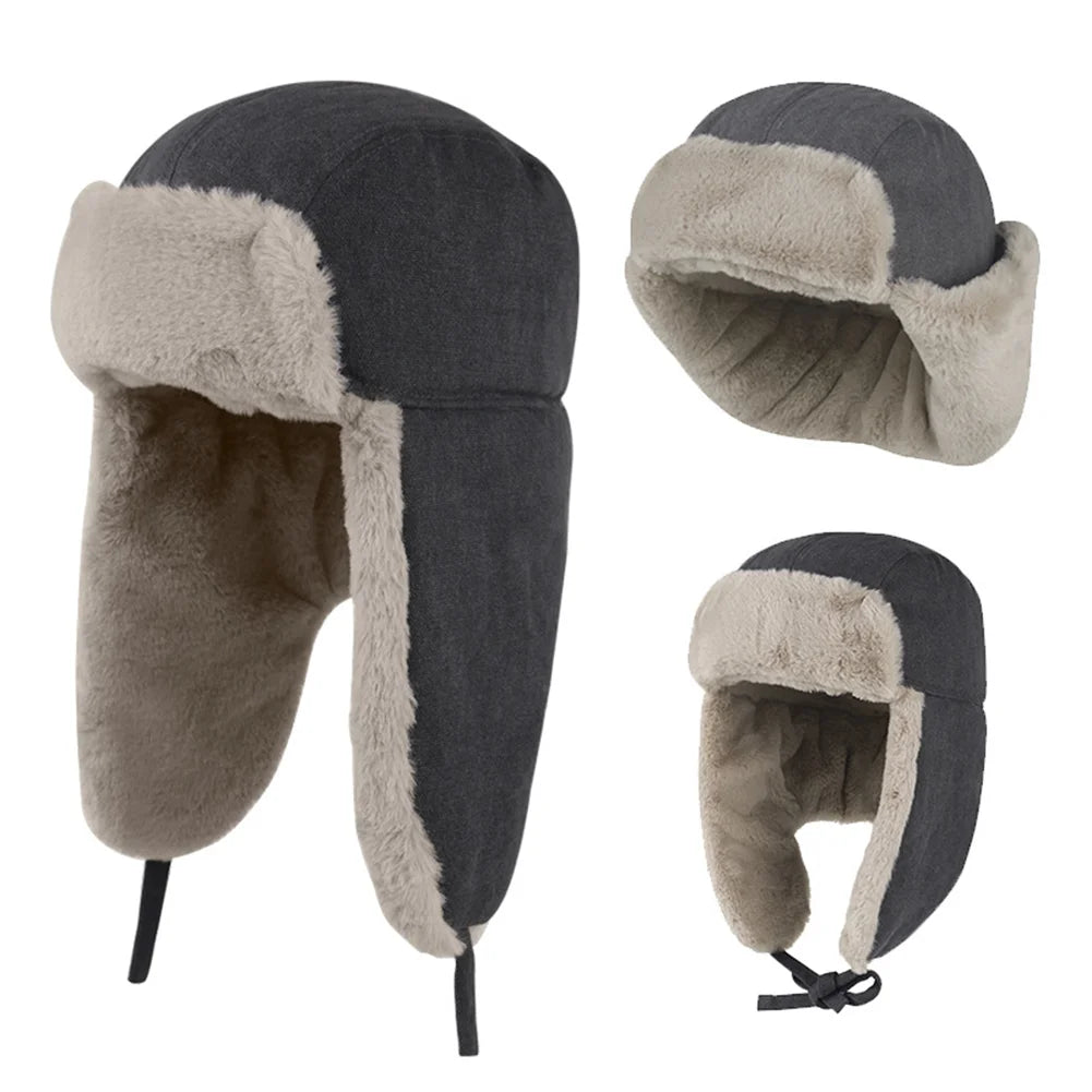 Windproof Winter Warmer Hat Men Women Ear Flaps Russian Ushanka Hat Cap for Cold Weather Outdoor