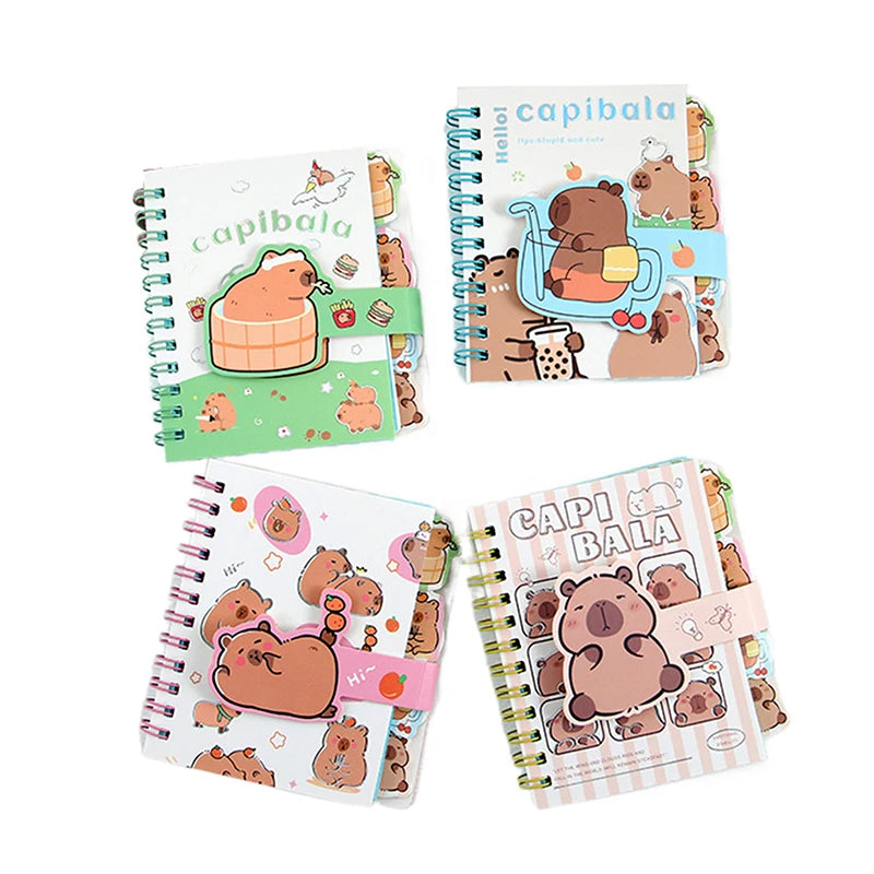 Cute Capybara Coil Book A7 Loose-Leaf Notebook Notepad Learn Stationery Planner Diary Weekly Planner School Supplies Gifts