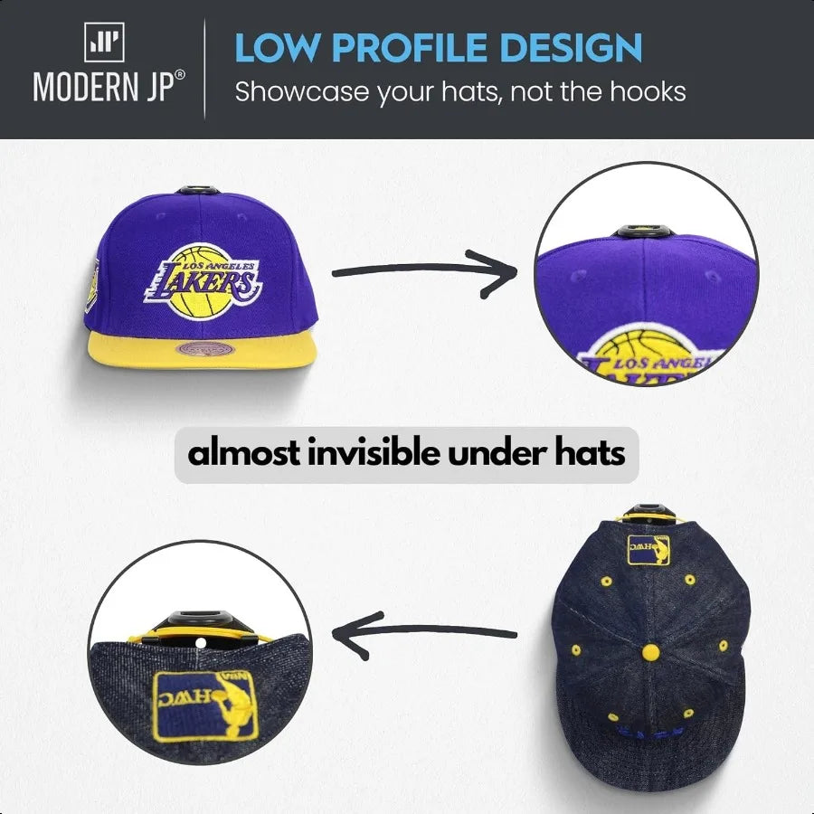 Adhesive Hat Hooks for Wall 16Pack Hat Rack for Baseball Caps Minimalist Hat Display Strong Hold Hat Hangers for Wall USA Paten