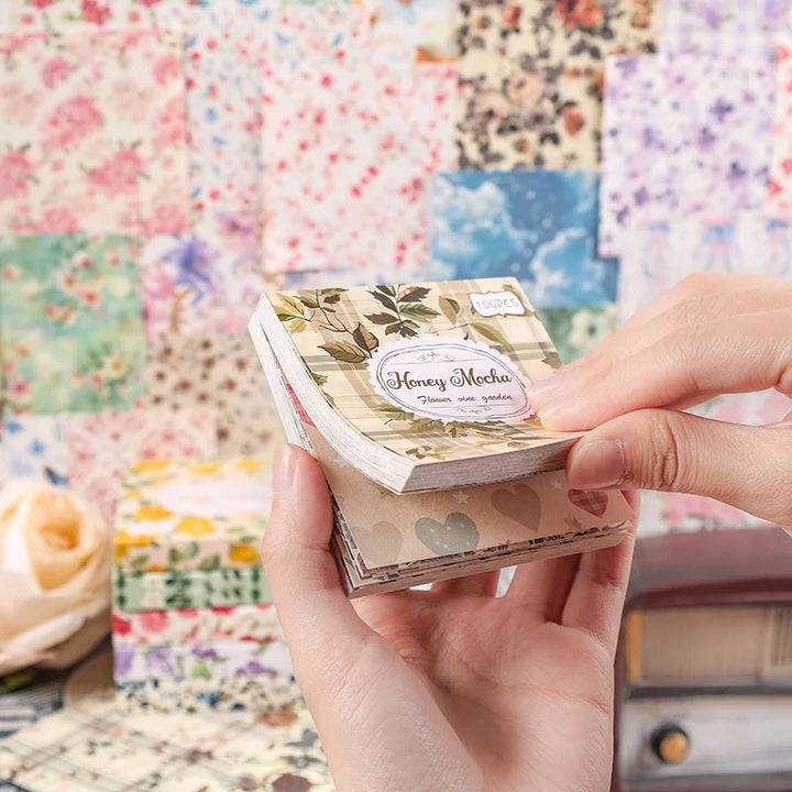 Mr. Paper 600pcs Bewitching Flower Cranberry Garden Series Material Paper DIY Material Collage Scrapbook Diary Notebook Photo