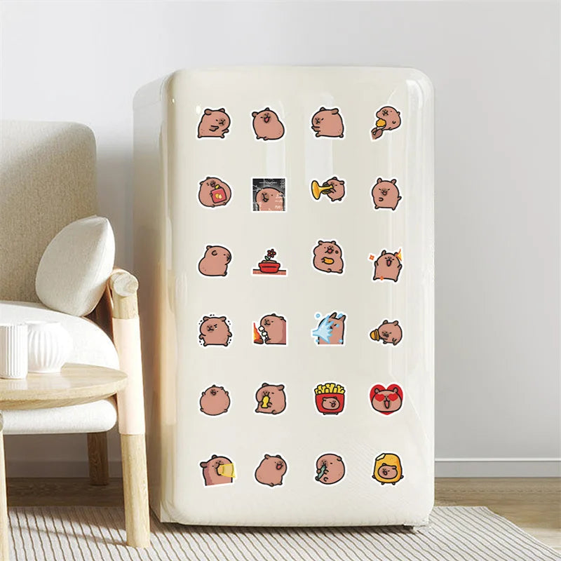 100pcs Cartoon Capybara Stickers Decoration DIY Phone Notebook Suitcase Laptop Fridge Decals Kids Gift Toys