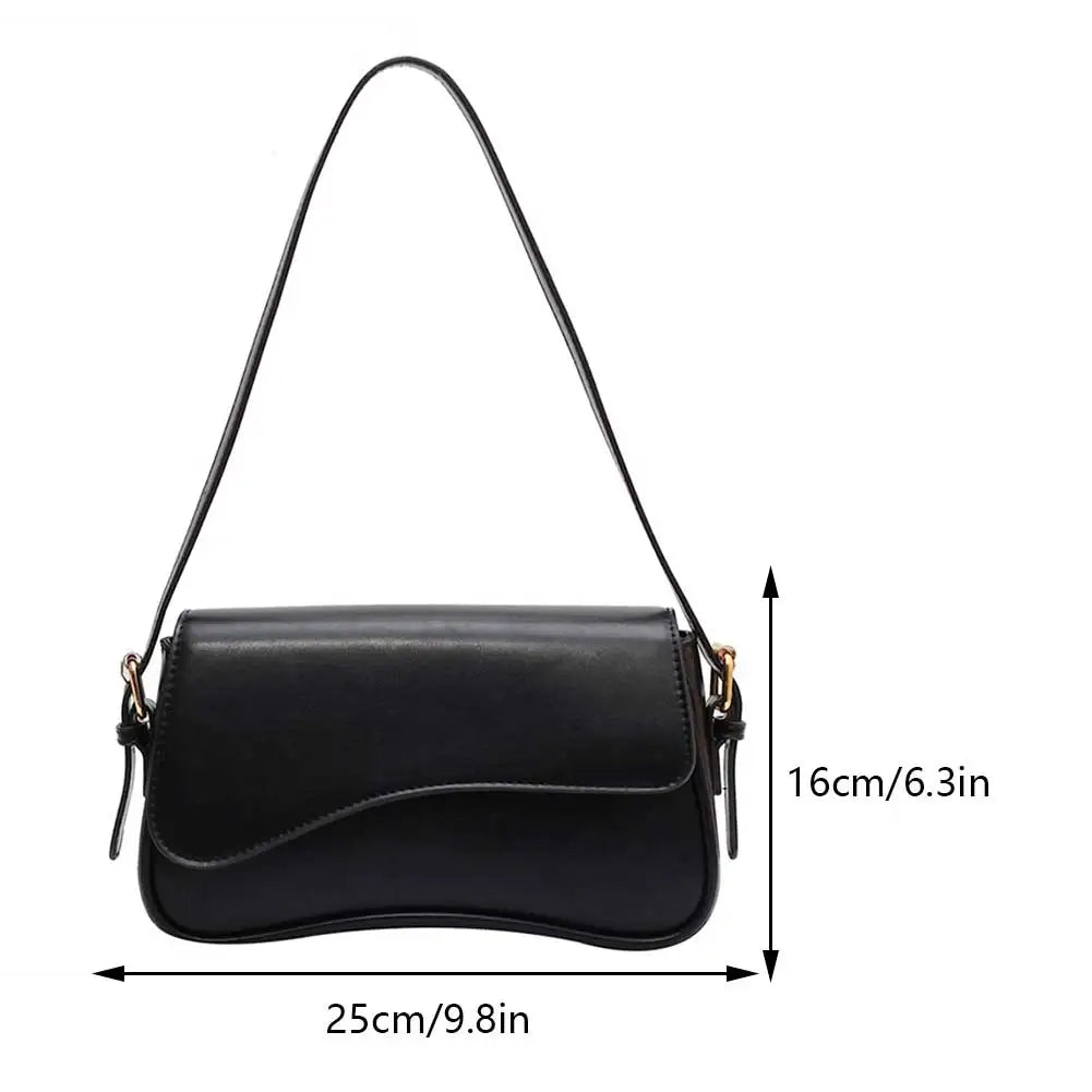 Women Satchel Tote Bag PU Leather Underarm Bag Buckle Flap Shoulder Bag Trendy Armpit Hobo Bag Shopper Bag