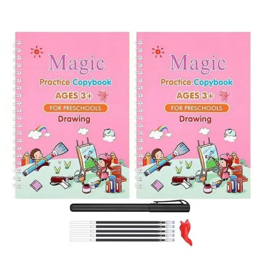 Reusable Magic Copybook Drawing Toys Pen Control Training Writing for 3D Magic Notebook Writing Lettering Calligraphy Notebooks
