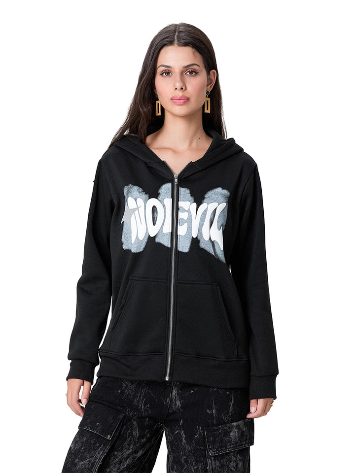 Women s Pullover Hoodie with Floral Print and Front Pocket Long Sleeve Casual Sweatshirt with Drop Shoulder Design and Zipper