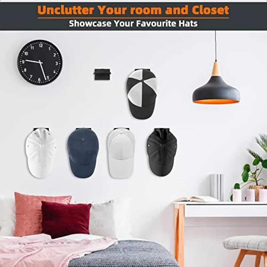 10 PCS Adhesive Hat Hooks for Wall Strong Hold Hat Hangers Minimalist Hat Rack Design No Drilling Hat Hooks for Baseball Caps H