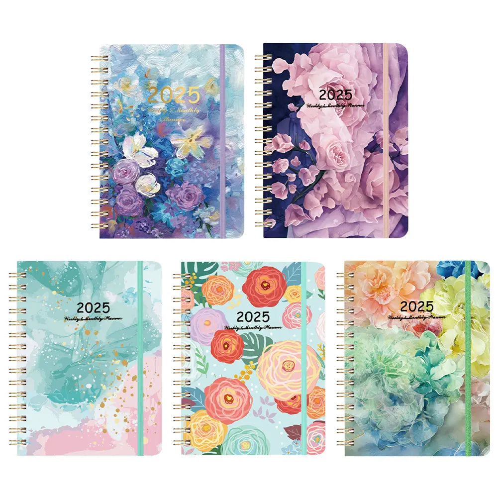 2025 A5 Notebook with Monthly Tabs Weekly Planner Notebook Calendar Planner for Office School