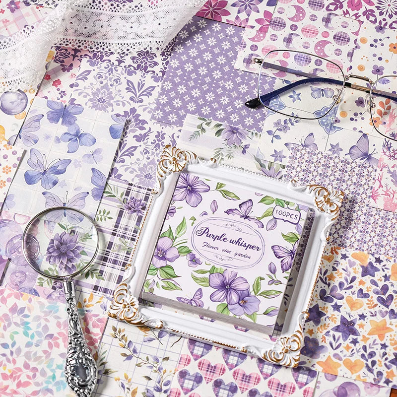 Mr. Paper 600pcs Bewitching Flower Cranberry Garden Series Material Paper DIY Material Collage Scrapbook Diary Notebook Photo