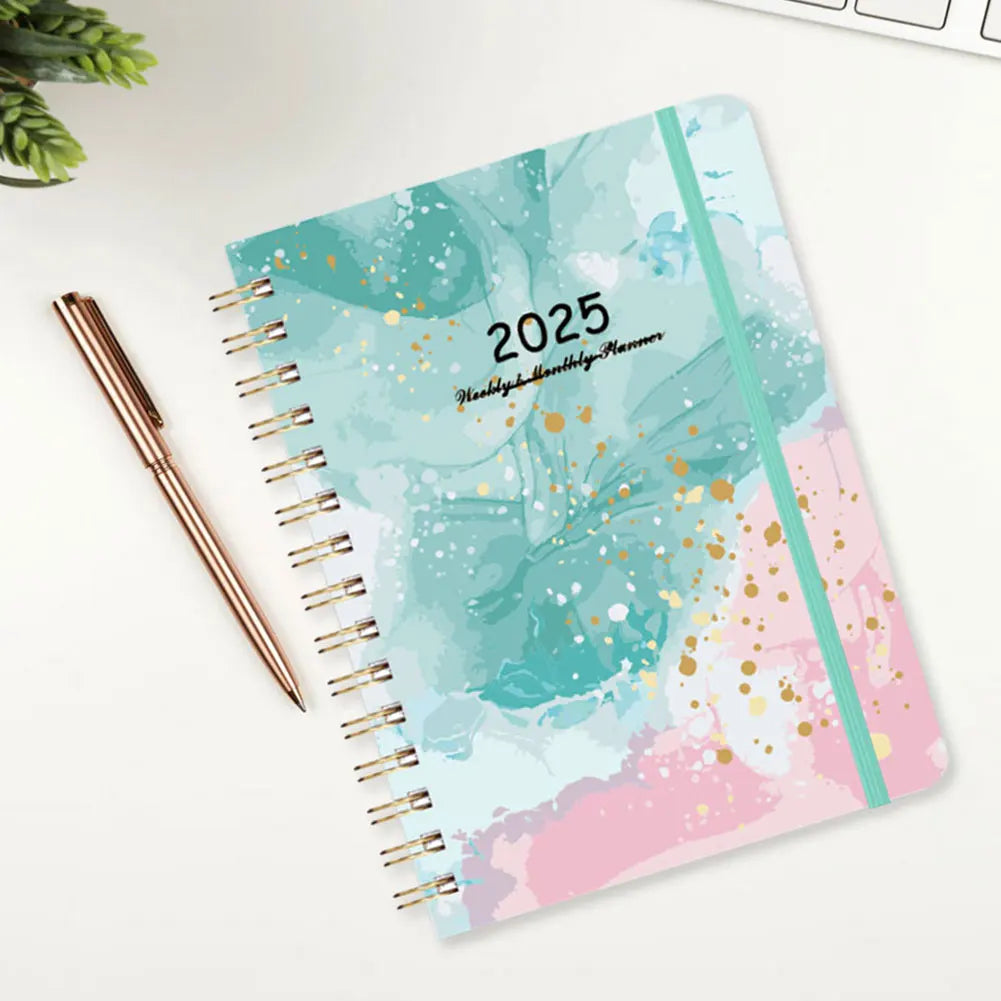 2025 A5 Notebook with Monthly Tabs Weekly Planner Notebook Calendar Planner for Office School