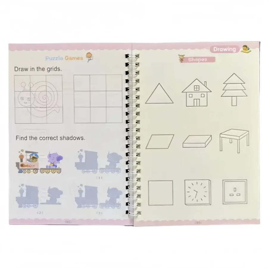 Reusable Magic Copybook Drawing Toys Pen Control Training Writing for 3D Magic Notebook Writing Lettering Calligraphy Notebooks