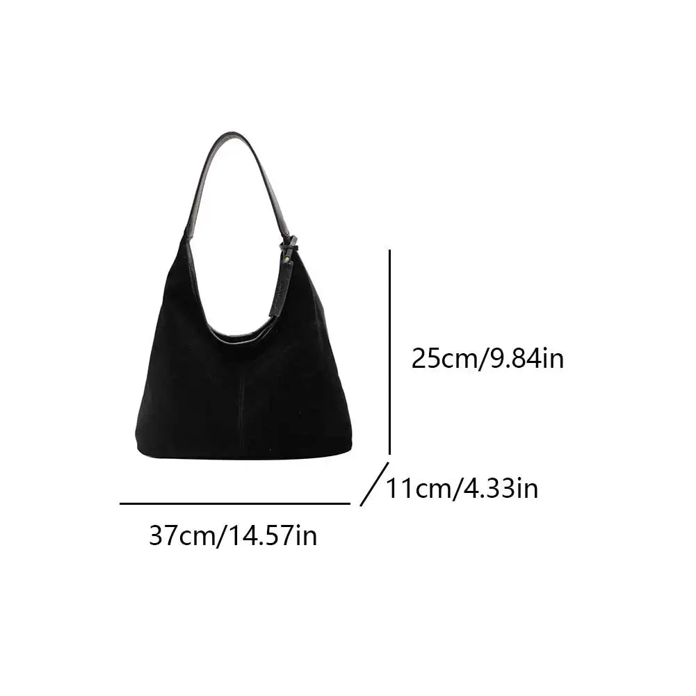 Women Suede Hobo Bag Magnetic Closure Shoulder Bag Large Capacity Tote Bag Purse for Work Travel