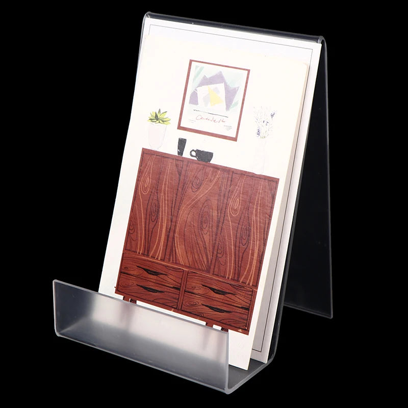 Transparent Acrylic Bookshelf Stand Book Display Stand Album Notebook Stand Desk Storage Rack Office Accessories