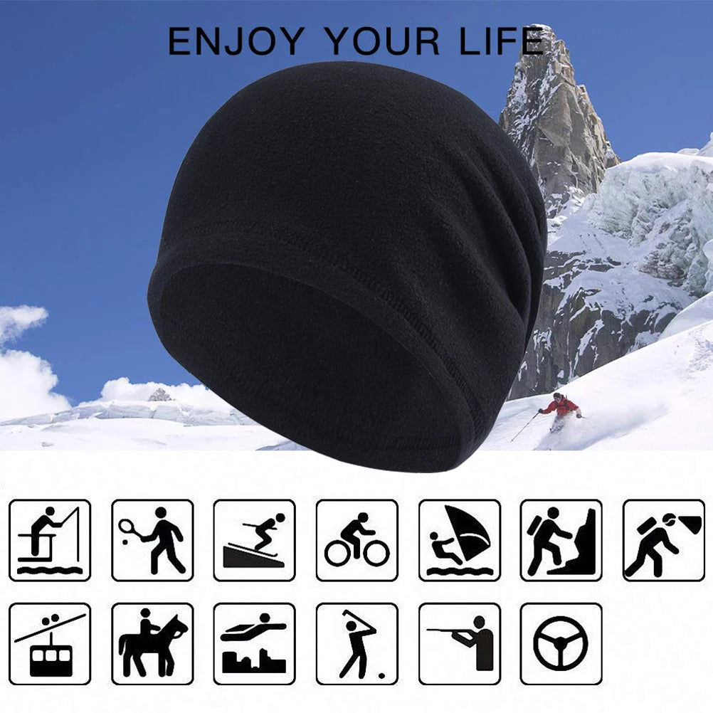 Windproof Skull Cap Helmet Liner Winter Cold Weather Thermal Cycling Beanie Hat for Men Women