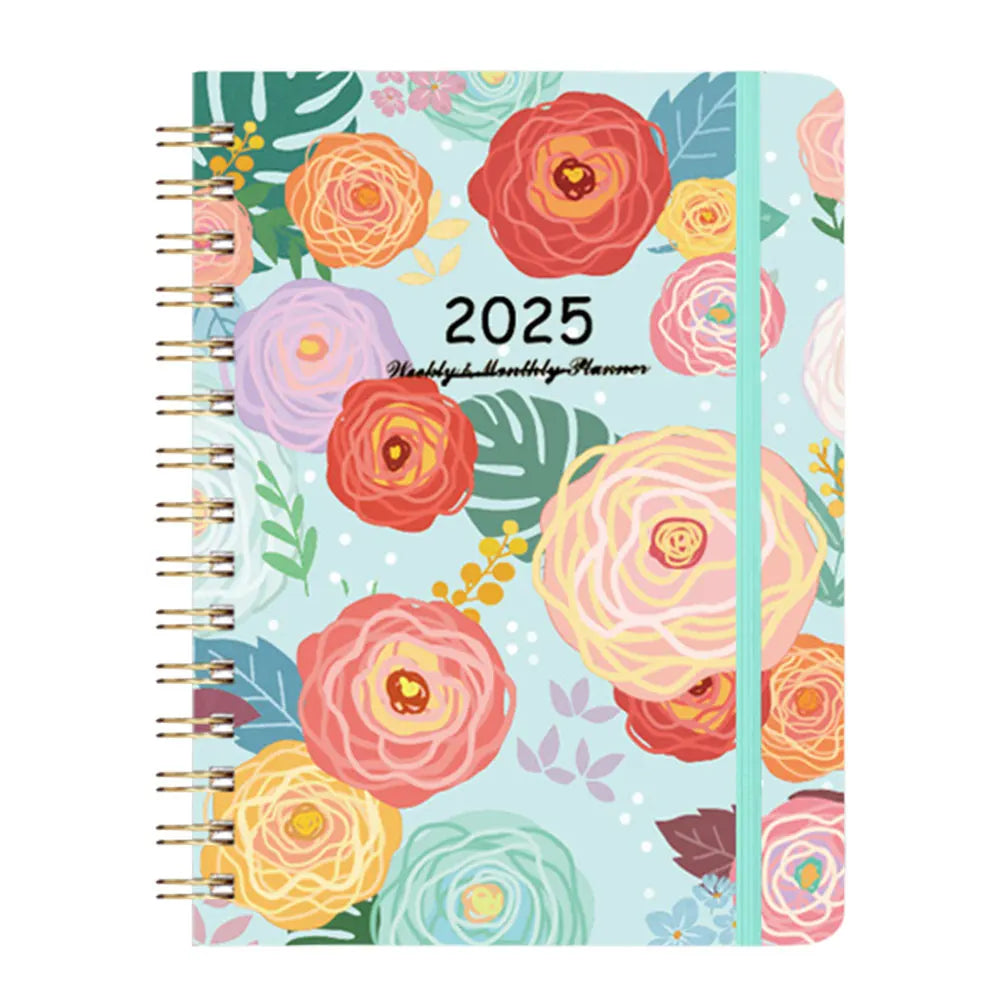 2025 A5 Notebook with Monthly Tabs Weekly Planner Notebook Calendar Planner for Office School