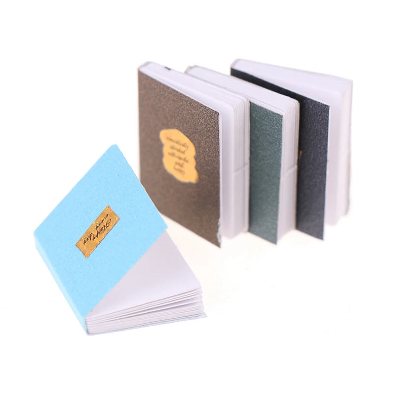 12Pcs/set 1:12 Dollhouse Miniature Book Model Notebook Doll House Study Decor