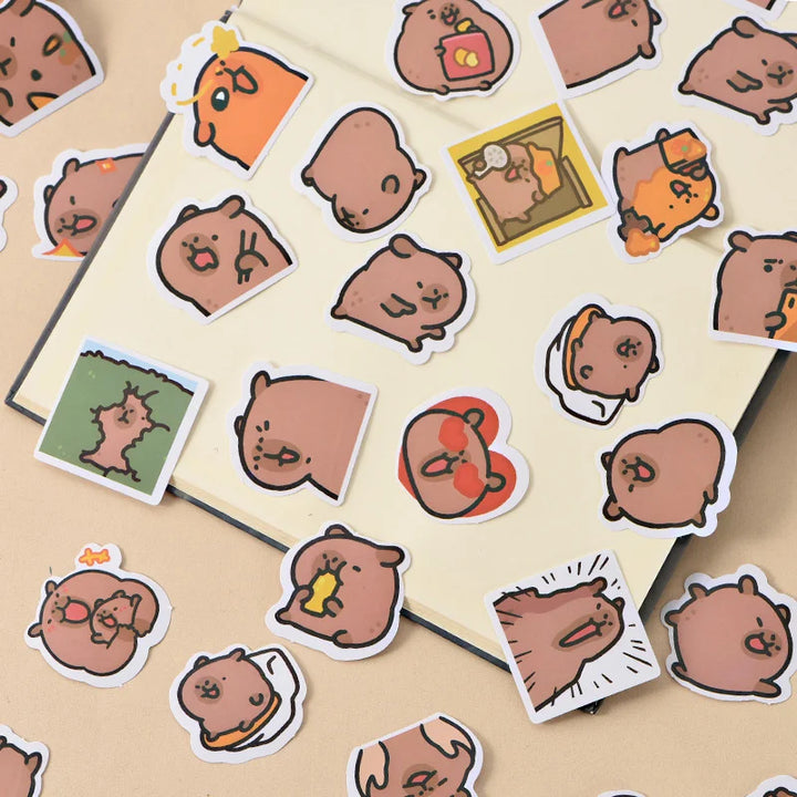 100pcs Cartoon Capybara Stickers Decoration DIY Phone Notebook Suitcase Laptop Fridge Decals Kids Gift Toys