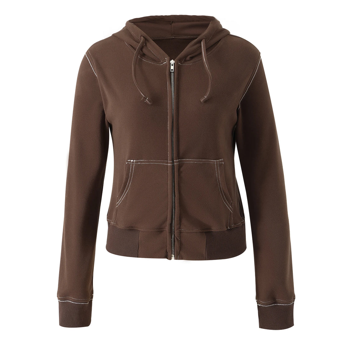 Women s Cozy Retro Hoodie with Unique Embroidered Details and Stylish Zipper Closure for a Chic Casual Look
