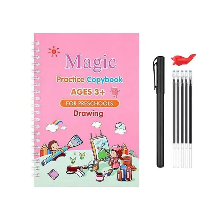 Reusable Magic Copybook Drawing Toys Pen Control Training Writing for 3D Magic Notebook Writing Lettering Calligraphy Notebooks