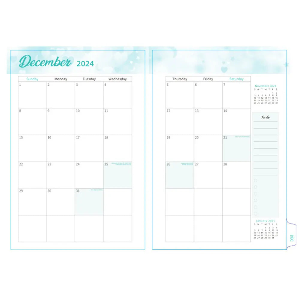 2025 A5 Notebook with Monthly Tabs Weekly Planner Notebook Calendar Planner for Office School