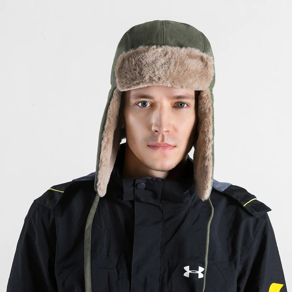 Windproof Winter Warmer Hat Men Women Ear Flaps Russian Ushanka Hat Cap for Cold Weather Outdoor