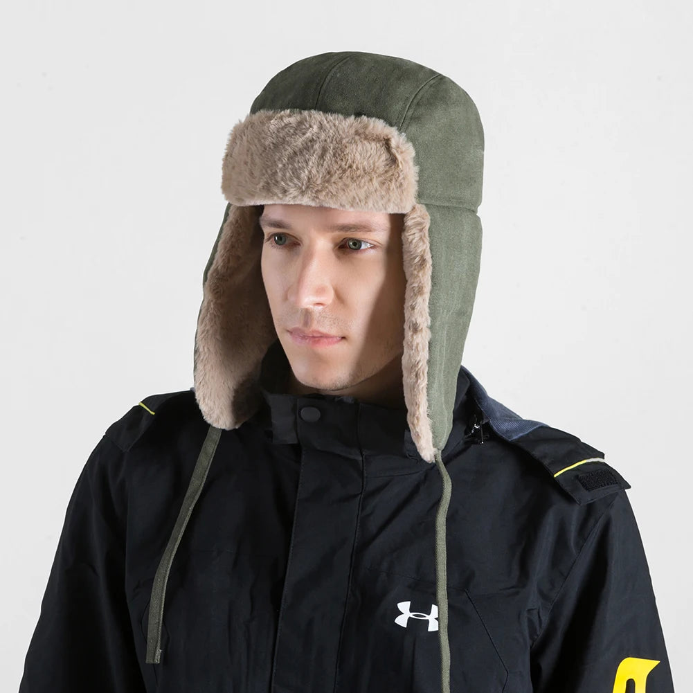 Windproof Winter Warmer Hat Men Women Ear Flaps Russian Ushanka Hat Cap for Cold Weather Outdoor