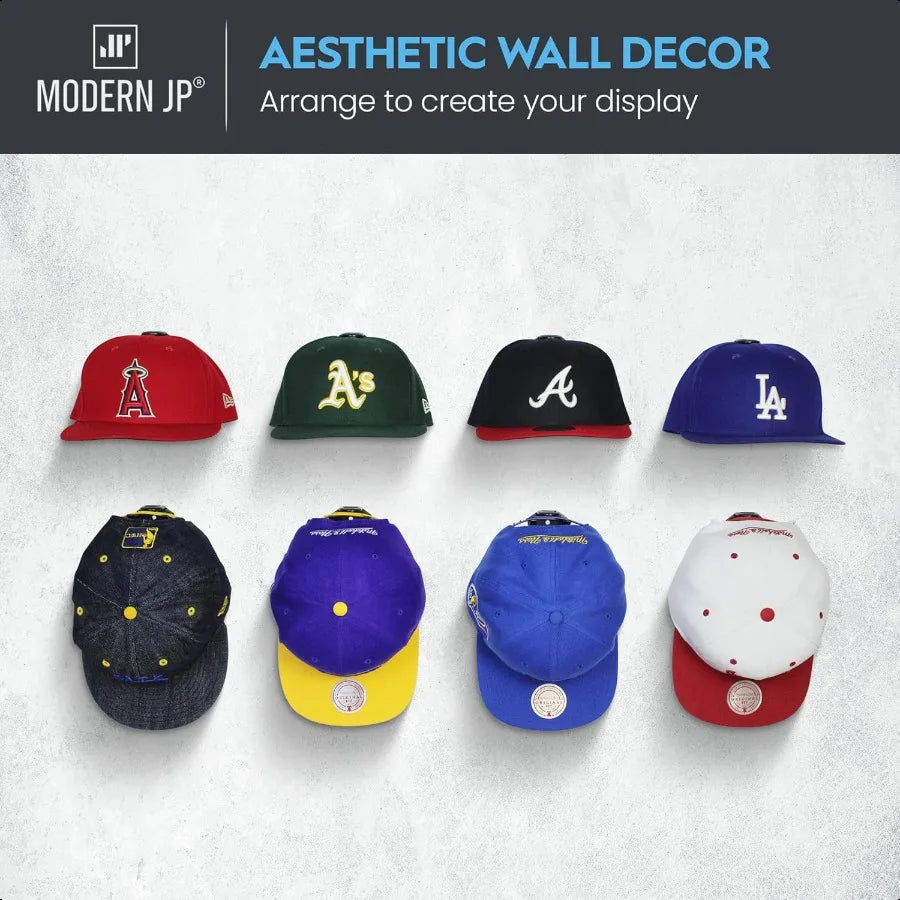 Adhesive Hat Hooks for Wall 16Pack Hat Rack for Baseball Caps Minimalist Hat Display Strong Hold Hat Hangers for Wall USA Paten