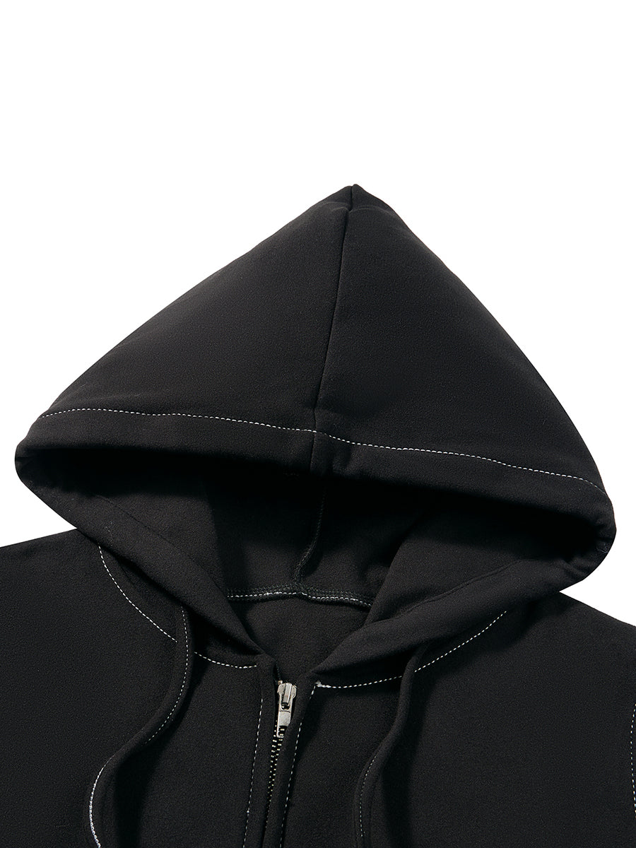 Women s Cozy Retro Hoodie with Unique Embroidered Details and Stylish Zipper Closure for a Chic Casual Look