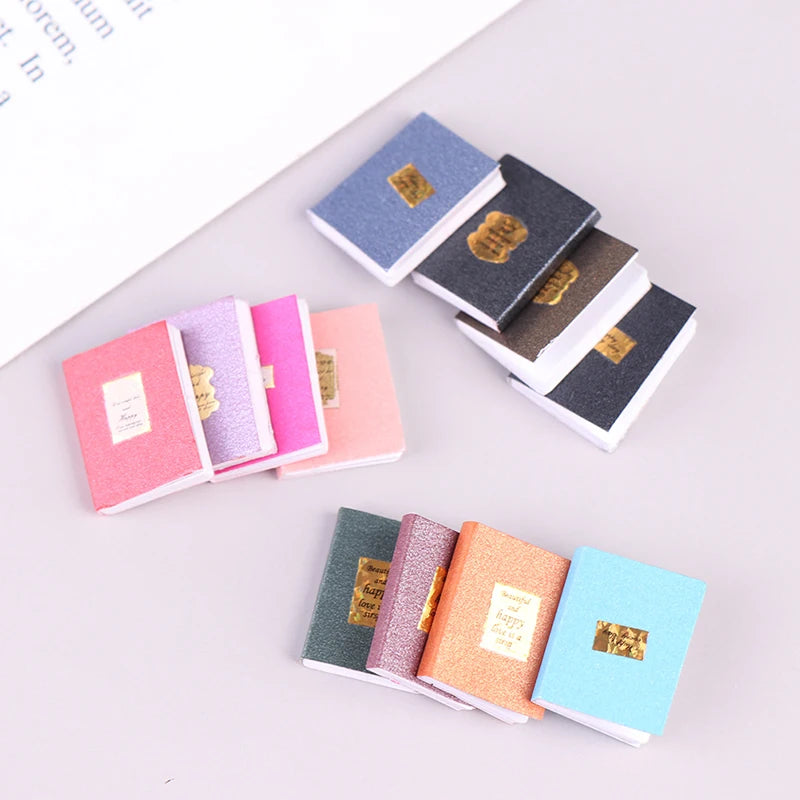 12Pcs/set 1:12 Dollhouse Miniature Book Model Notebook Doll House Study Decor