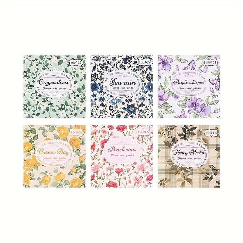 Mr. Paper 600pcs Bewitching Flower Cranberry Garden Series Material Paper DIY Material Collage Scrapbook Diary Notebook Photo