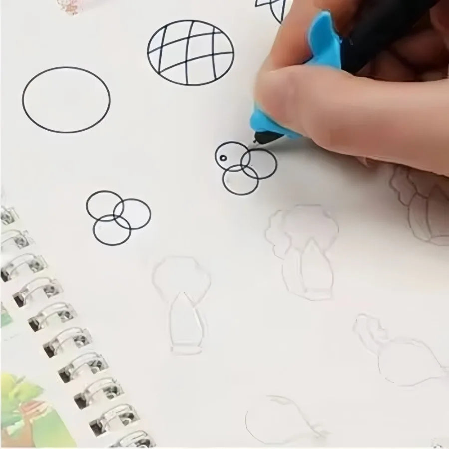 Reusable Magic Copybook Drawing Toys Pen Control Training Writing for 3D Magic Notebook Writing Lettering Calligraphy Notebooks