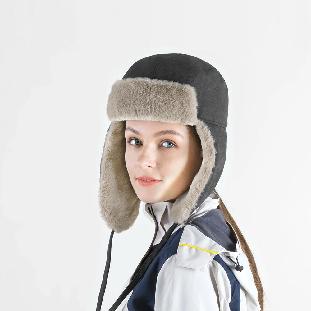 Windproof Winter Warmer Hat Men Women Ear Flaps Russian Ushanka Hat Cap for Cold Weather Outdoor