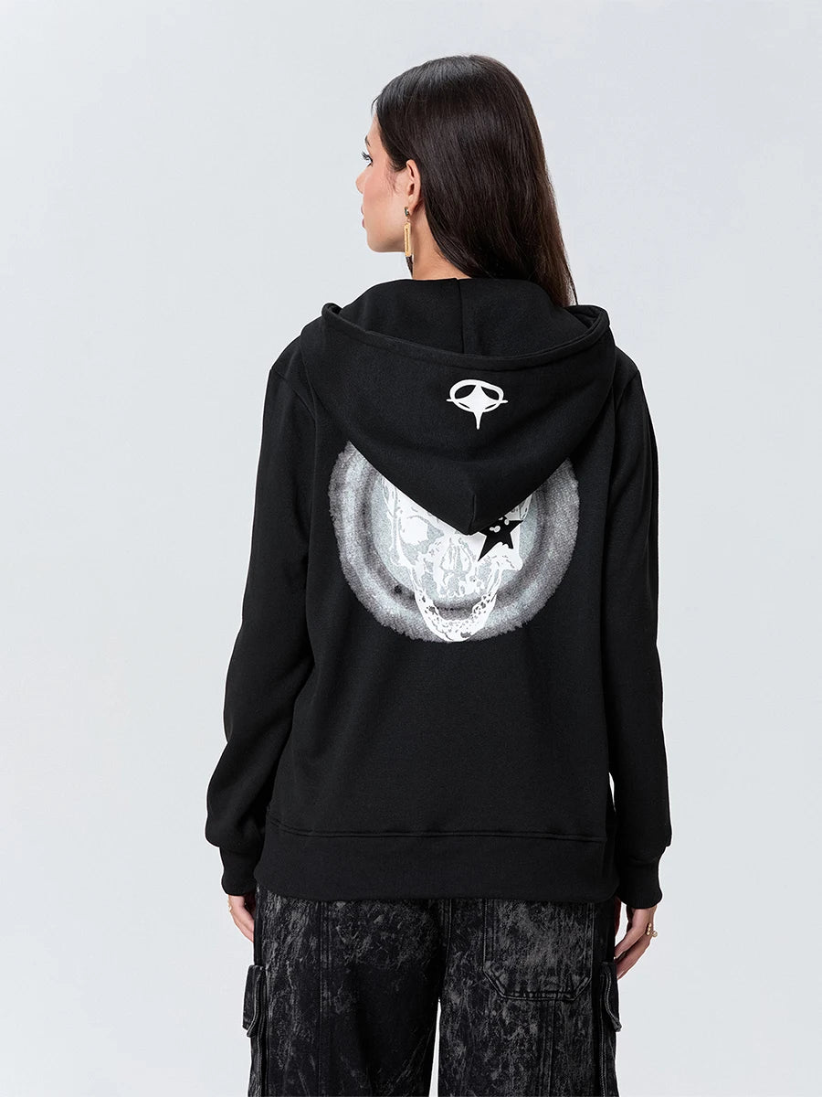 Women s Pullover Hoodie with Floral Print and Front Pocket Long Sleeve Casual Sweatshirt with Drop Shoulder Design and Zipper