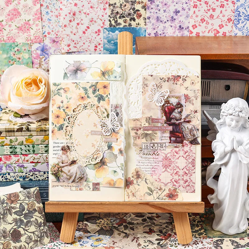 Mr. Paper 600pcs Bewitching Flower Cranberry Garden Series Material Paper DIY Material Collage Scrapbook Diary Notebook Photo