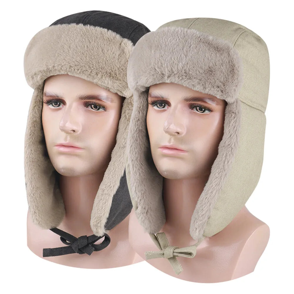 Windproof Winter Warmer Hat Men Women Ear Flaps Russian Ushanka Hat Cap for Cold Weather Outdoor
