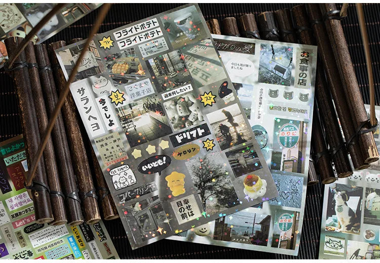 Mr. Paper 1Style 30Sheets/bag Retrospective Voice Cut Film Sticker Book Creative Handbook DIY Scrapbook Notebook Mugs Dairy Card