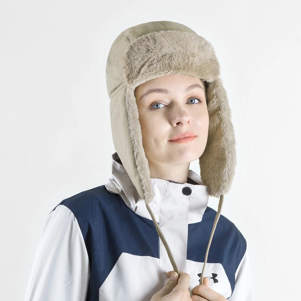 Windproof Winter Warmer Hat Men Women Ear Flaps Russian Ushanka Hat Cap for Cold Weather Outdoor